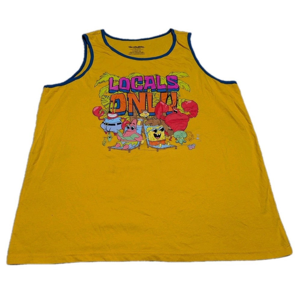 SpongeBob Squarepants‎ MEN'S  SLEEVELESS Tank Top T-SHIRT Nickelodeon Size XL